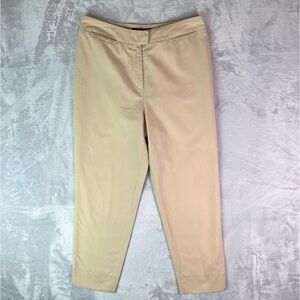 Piazza Sempione Women's Pants Size 4/6 Italy 42 Cream Tan Crop Trousers Cotton